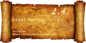 Loidl Amrita névjegykártya